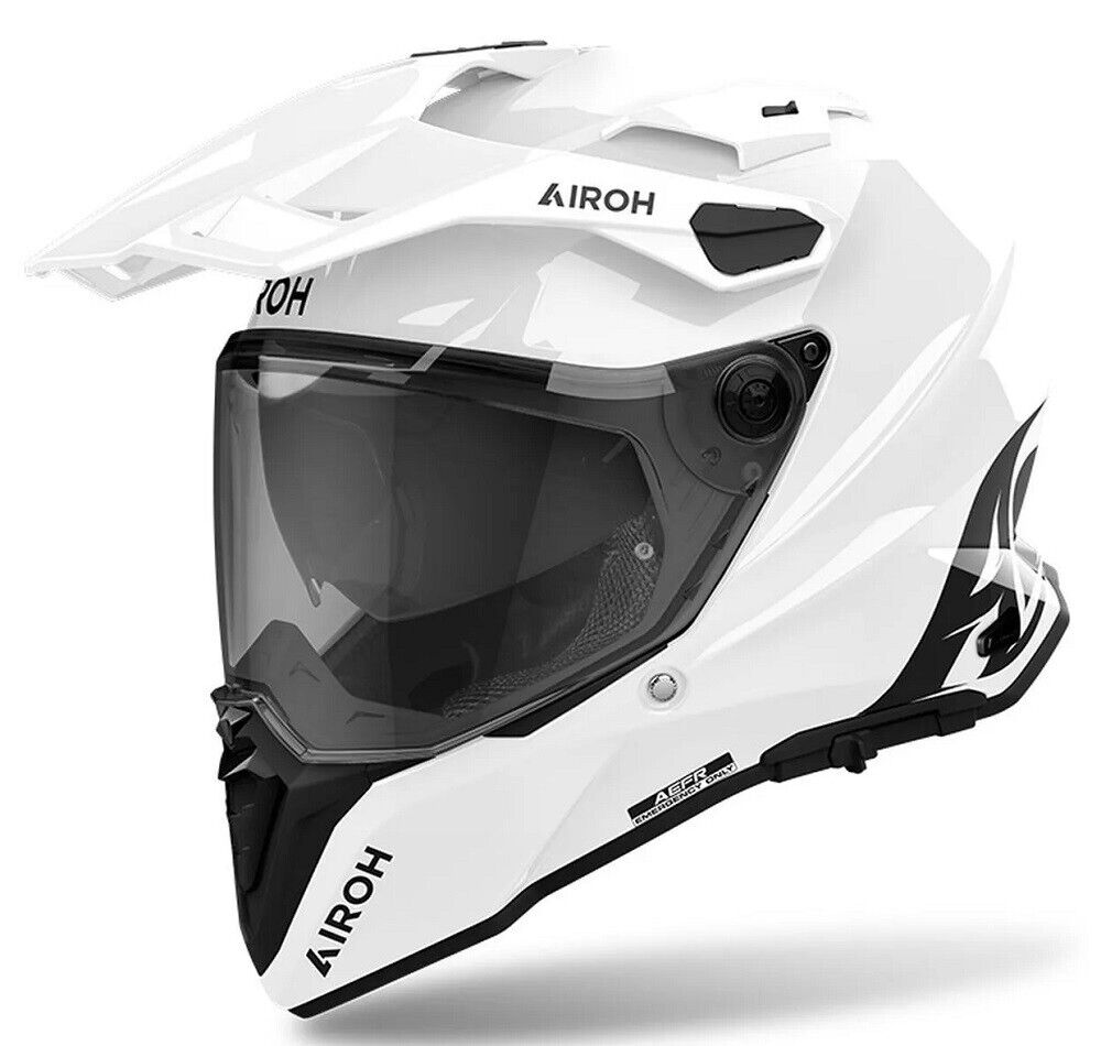 CASCO MOTO INTEGRALE FIBRA DUAL AIROH COMMANDER 2 COLOR WHITE GLOSS TG L