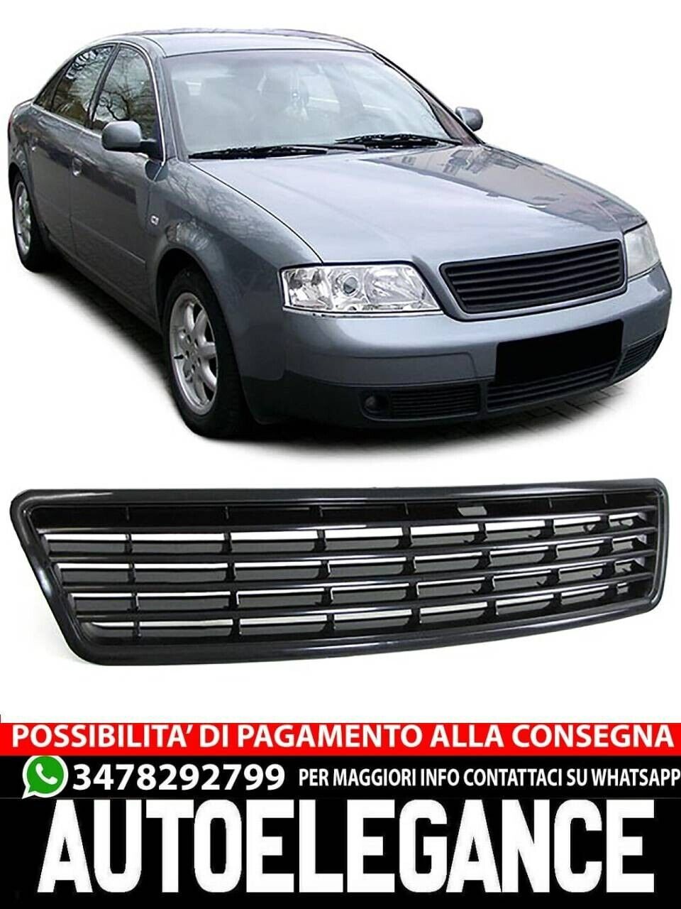 Griglia radiatore Sport Grill Senza Emblema Nero per Audi A6 4B C5 Limousine