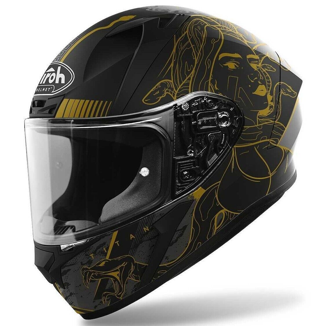 CASCO INTEGRALE 22.06 AIROH CONNOR TITAN MATT BLACK GOLD MATT  TG M