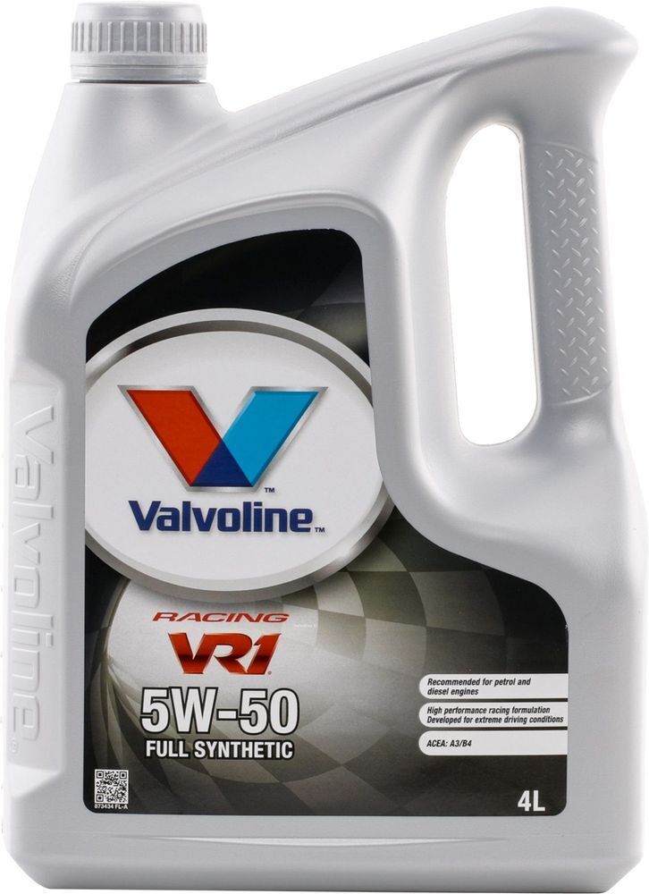 Olio Motore VR1 RACING 5W-50 4L Lubrificante Auto Sintetico di Qualità VALVOLINE