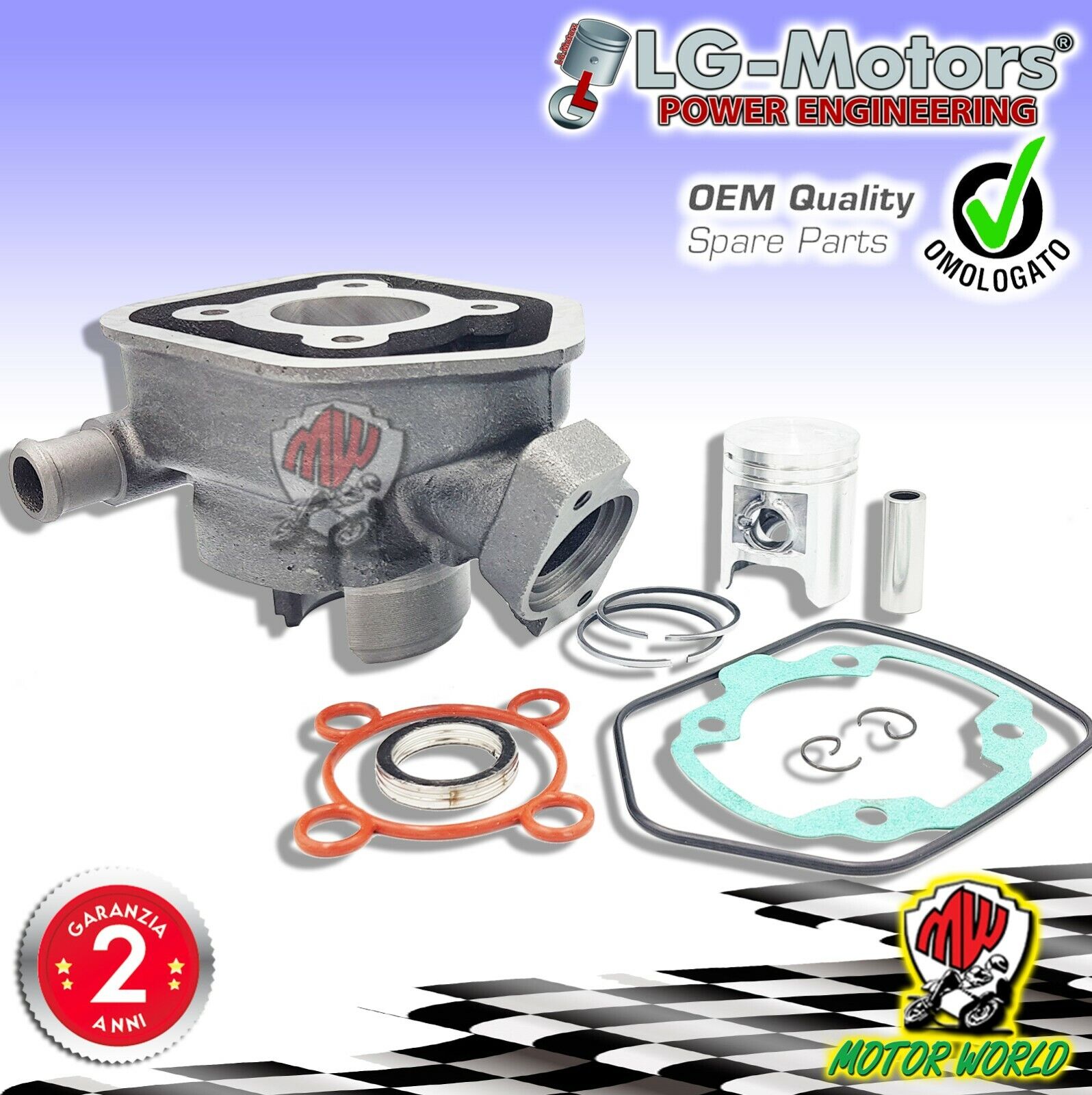 CILINDRO GRUPPO TERMICO GHISA 50cc LG-MOTORS per PEUGEOT LUDIX BLASTER 50 2T LC