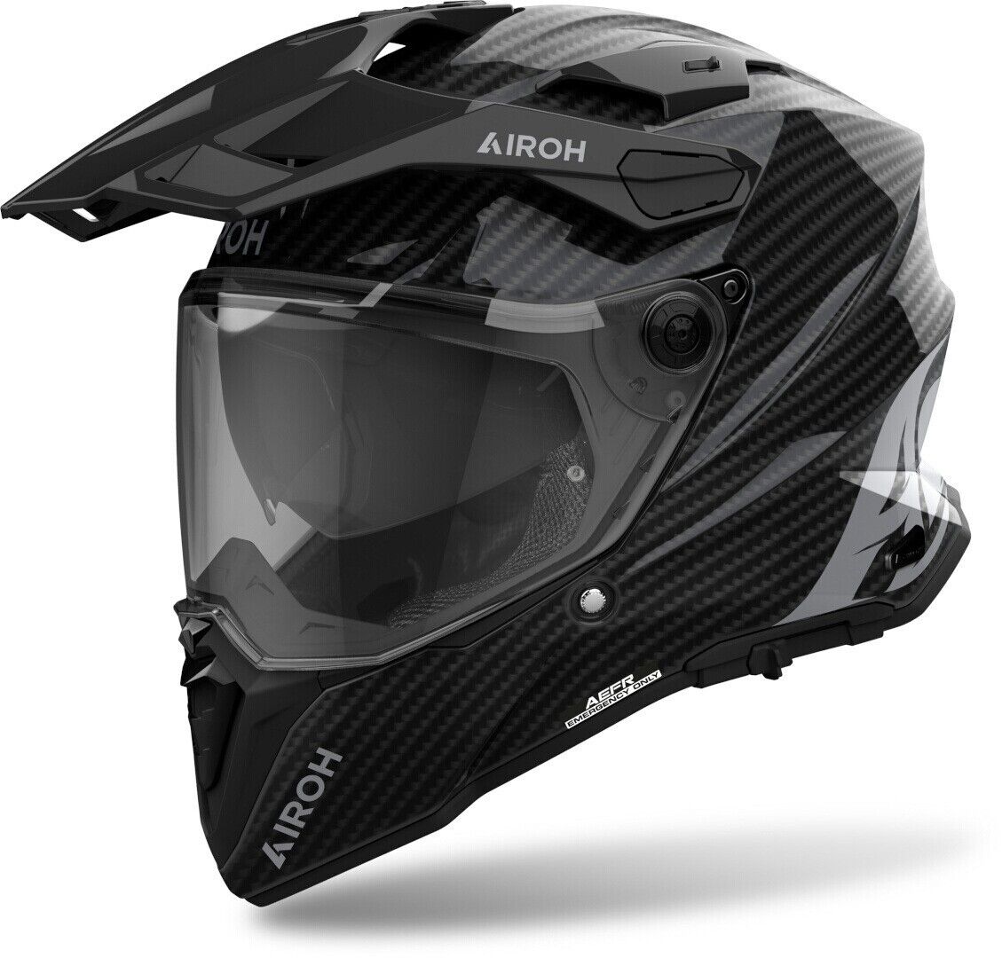 CASCO MOTO INTEGRALE CARBONIO DUAL AIROH COMMANDER 2 CARBON GLOSS TG XXL