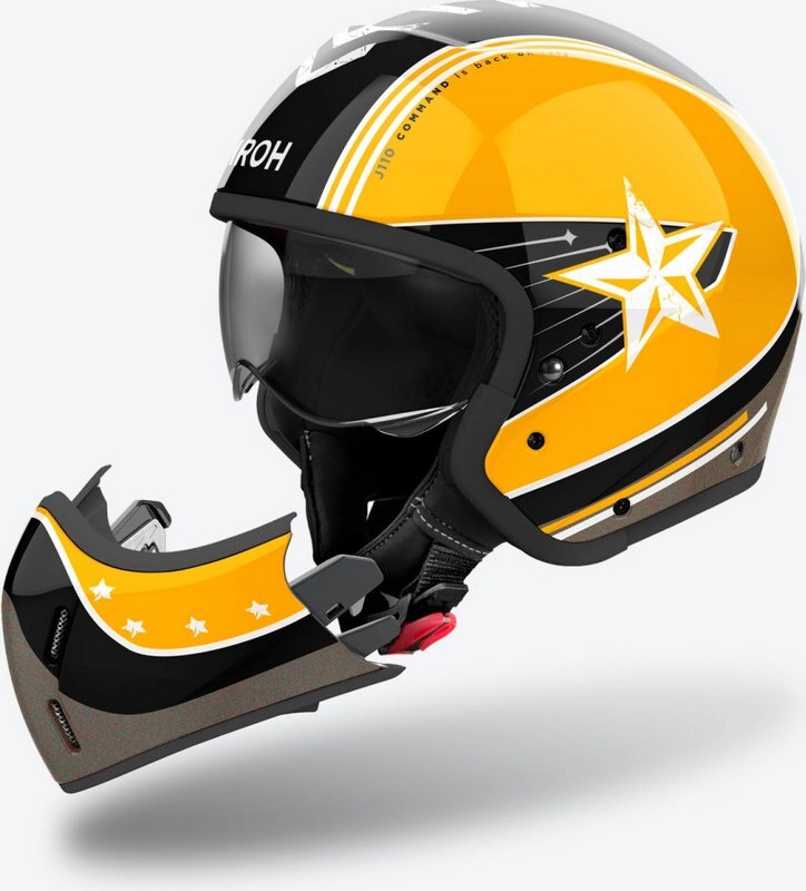 CASCO SCOMPONIBILE AIROH J 110 COMMAND YELLOW GLOSS J1C31 TAGLIA XL