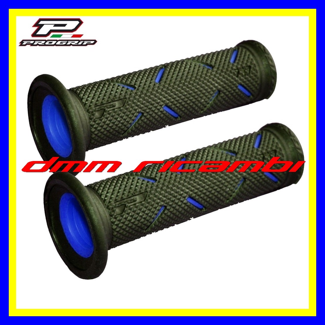 Manopole PROGRIP 717 Moto Strada Scooter MiniMoto PitBike Motard SBK Nero Blu