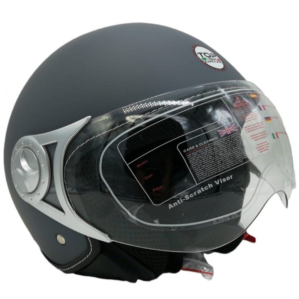 CASCO JET SIRIO MATT MOTO SCOOTER OMOLOGATO ECE VISIERA REMOVIBILE (GRIGIO XL)
