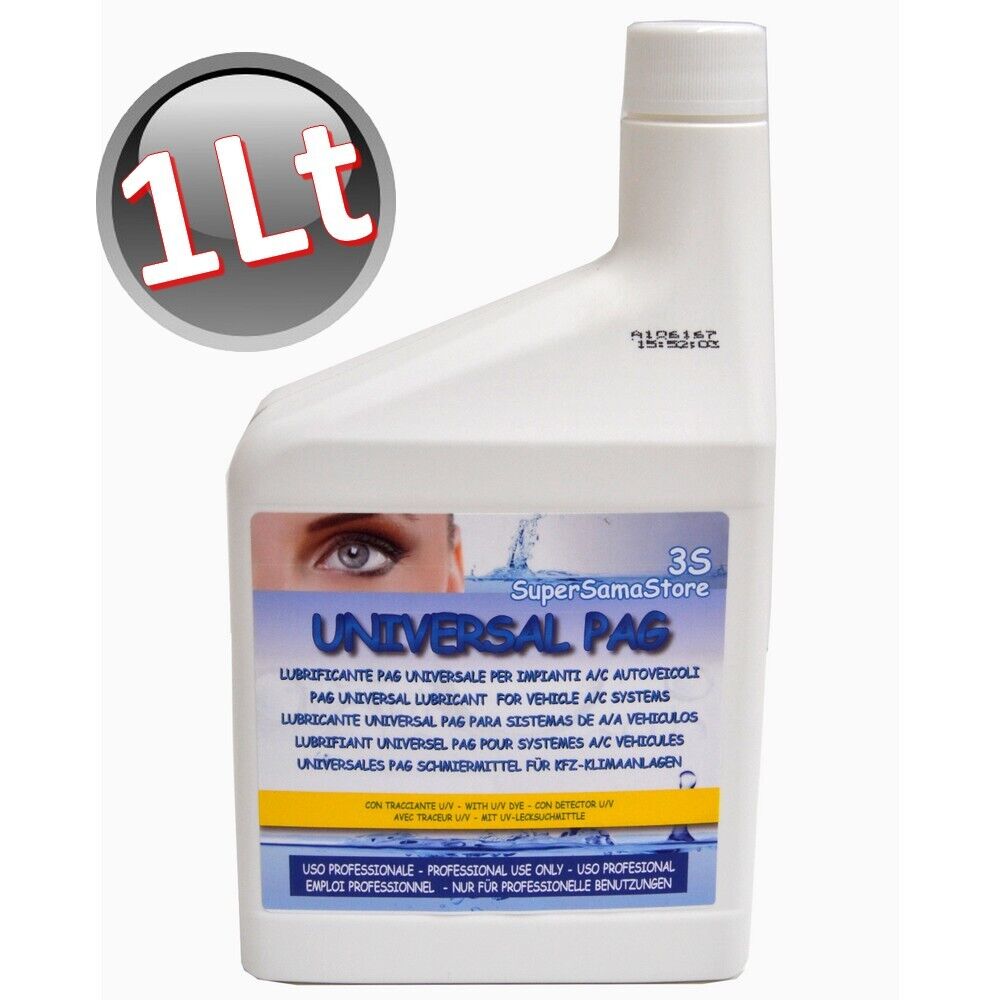Olio lubrificante per compressori PAG universale con tracciante UV - 1 Lt