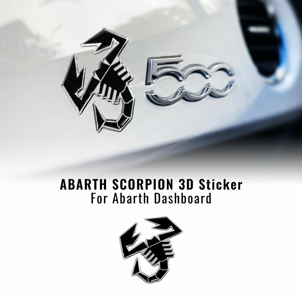 Adesivo 3D per Plancia Cruscotto Fiat 500 Abarth, Nero