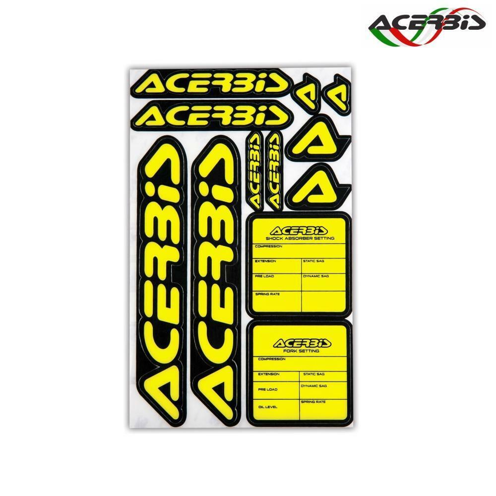 ACERBIS 0017848.318 KIT DECAL LOGO ACERBIS NERO GIALLO UNIVERSALE MOTO