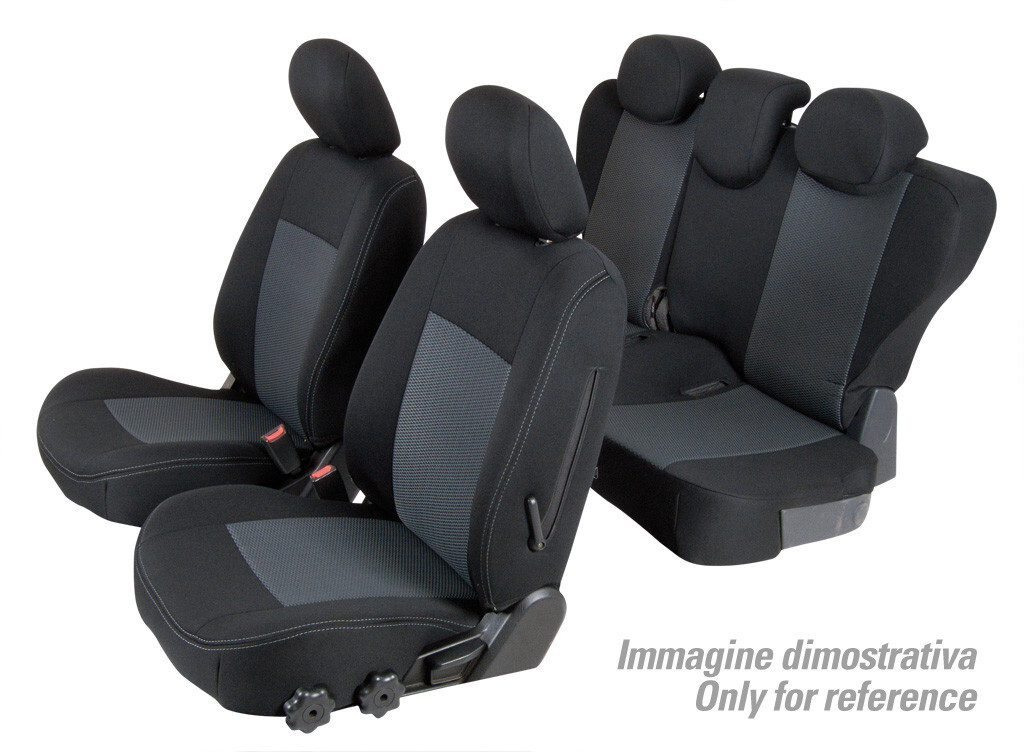 Set coprisedili Superior - Nero/Rosso - su misura per Volkswagen Caddy Maxi Life