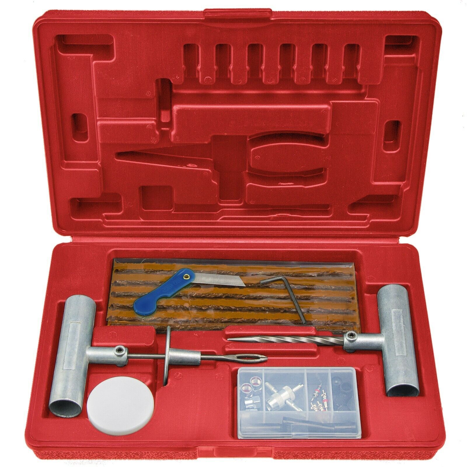 Kit riparazione pneumatici, kit foratura auto, kit riparazione moto, auto,...