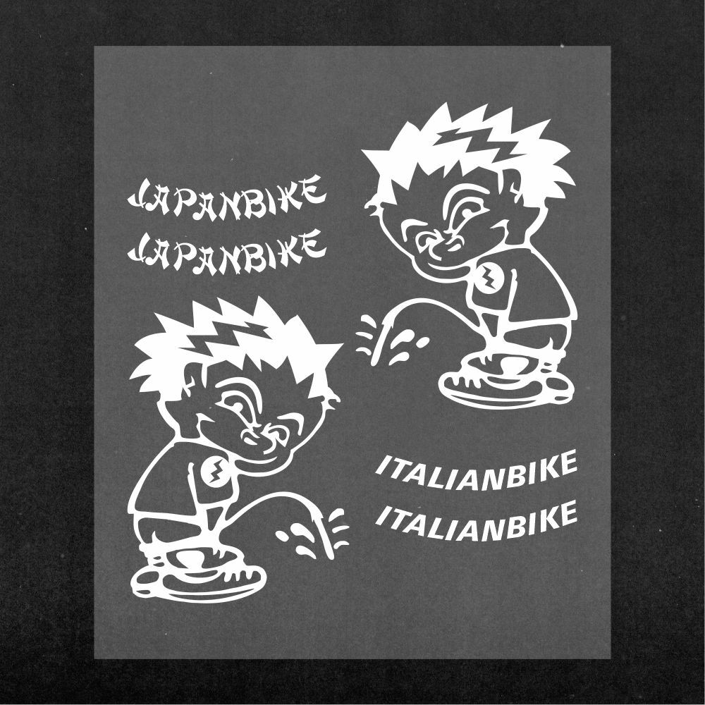 Adesivi Stickers Italian Bike Bianco 14 x 16 cm