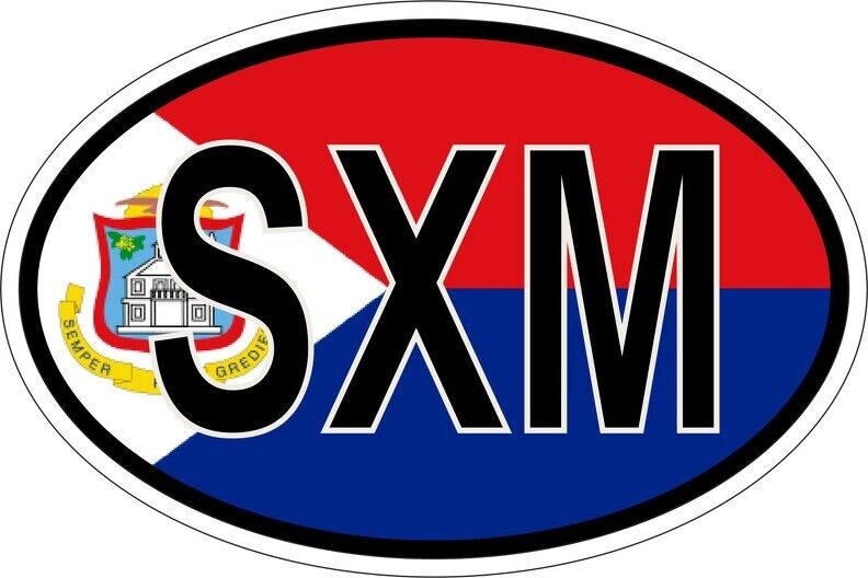 Sticker adesivi adesivo bandiera ovale codice paese sint maarten saint martin SX
