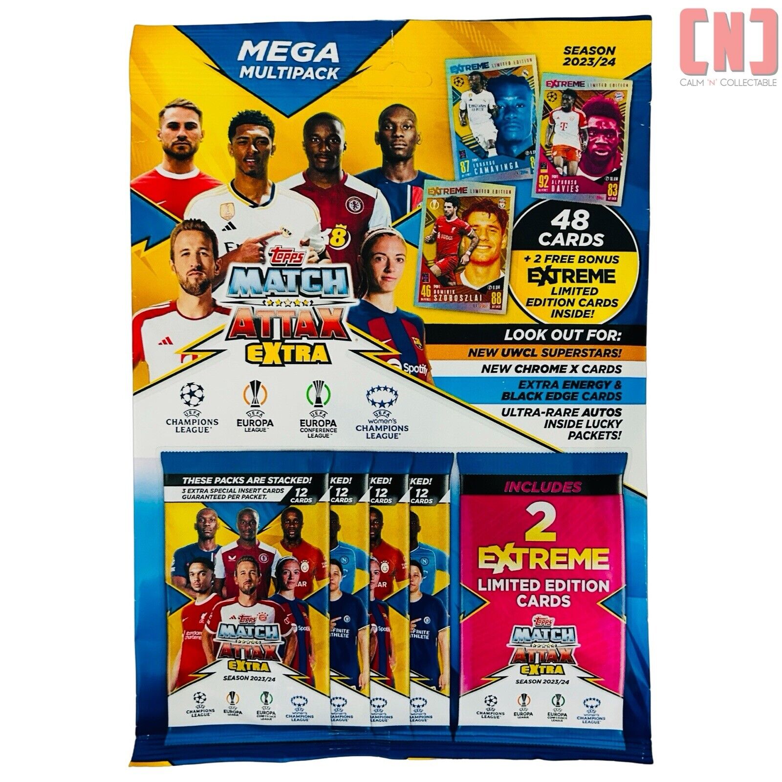 Nuovo Topps Match Attax Extra 2023/24 Figurine da Collezione Mega Confezione