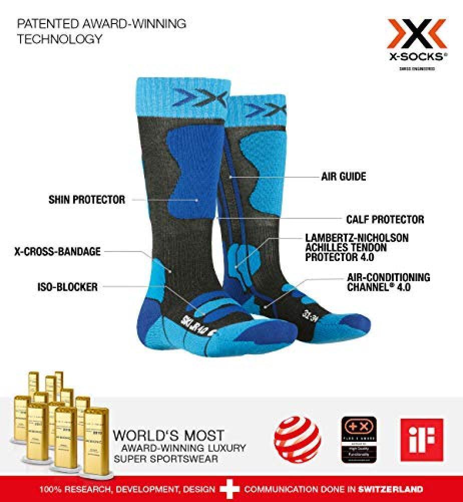 (TG. S) X-Socks Junior 4.0, Calze Invernali da Sci Unisex Bambini, Anthracite Me