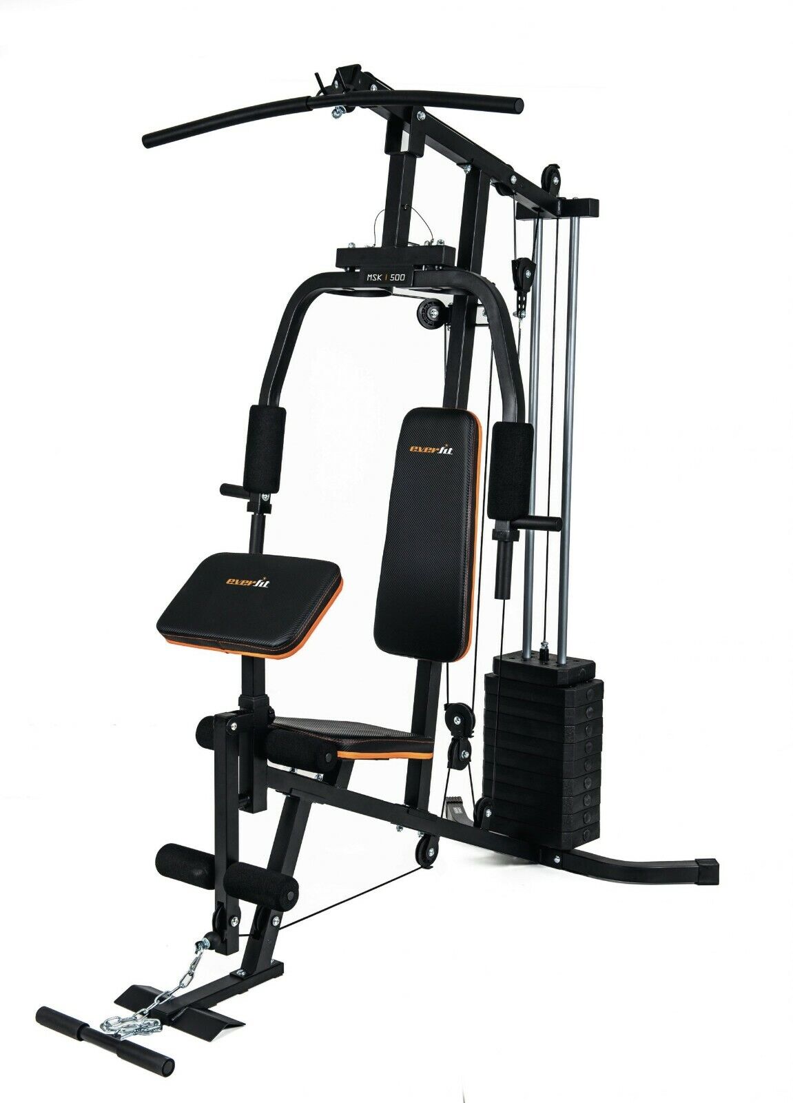 Stazione Multifunzione Everfit MSK 500 Pacco Pesi 45Kg Cuscino Arm Curl