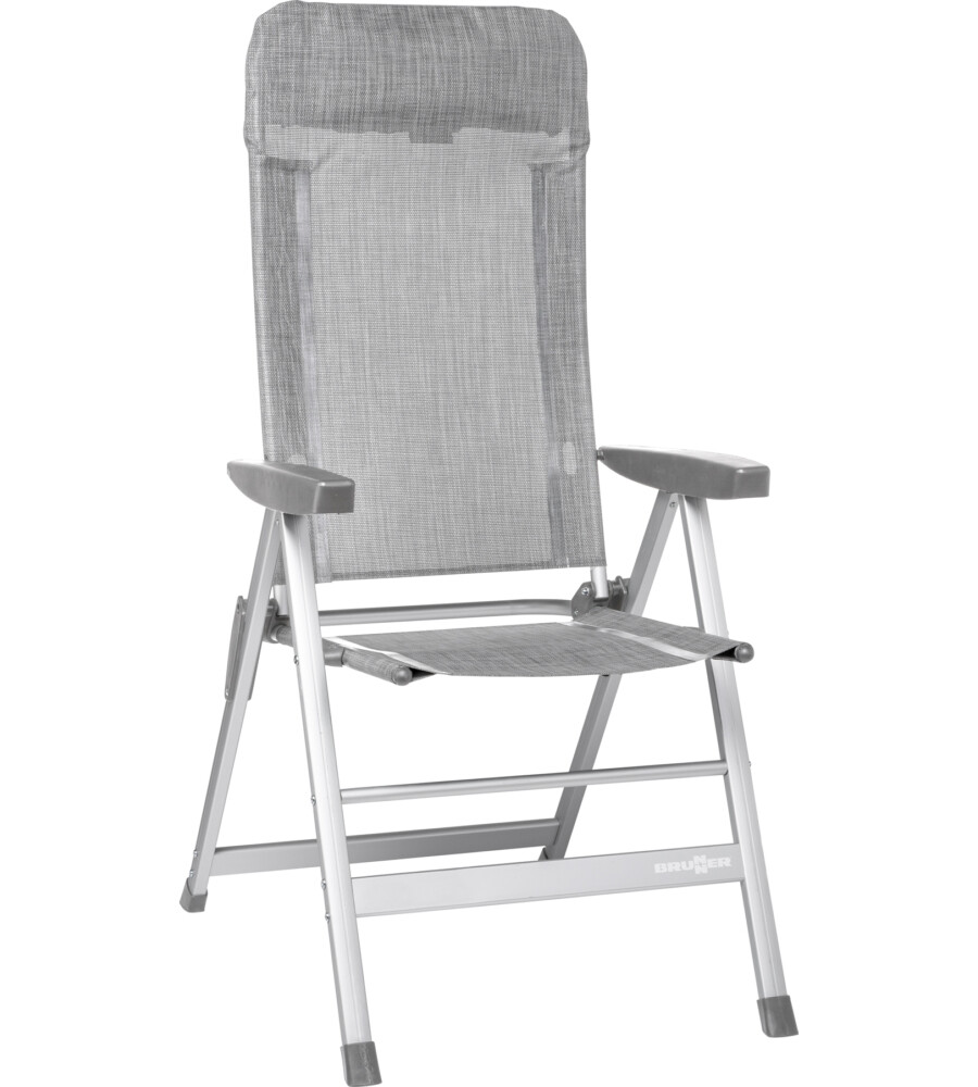 SEDIA DA CAMPEGGIO RECLINABILE BRUNNER "SKYE" IN ALLUMINIO E SYNTEX PLUS GRIG...
