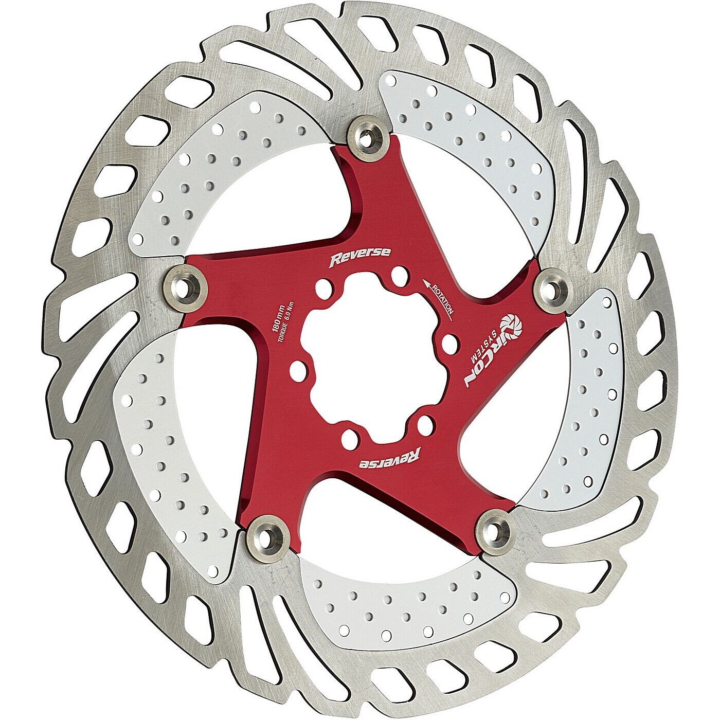 Disco Freno Reversibile Aircon Ø180mm (Rosso) Reverse Bici