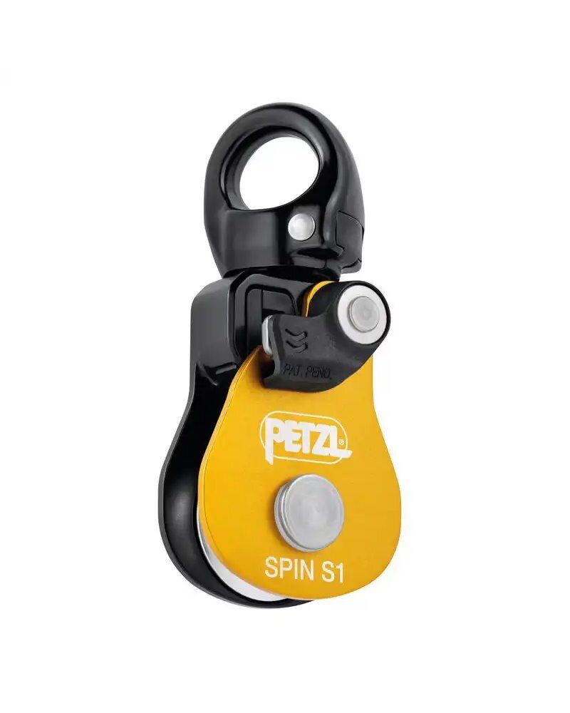 Petzl Spin S1 Carrucola Semplice con Girello, Giallo