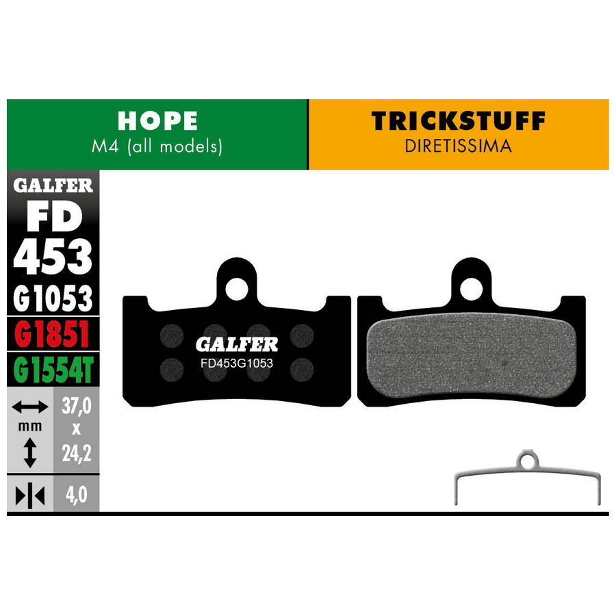 pastiglie mescola nera standard per hope m4 GALFER BIKE freni bici