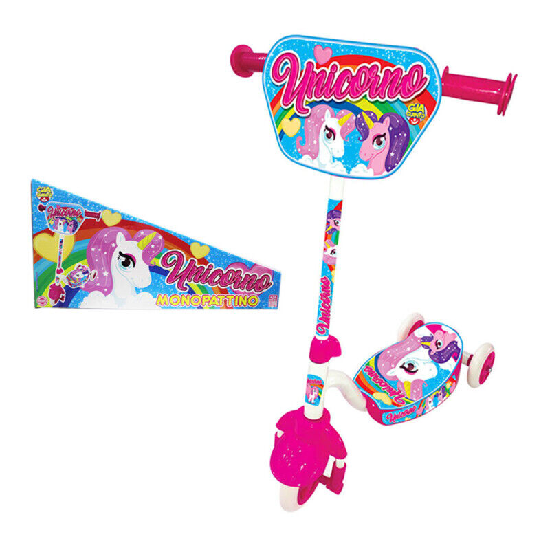 Monopattino in metallo unicorno per bambini street scooter a 3 ruote Giaquinto