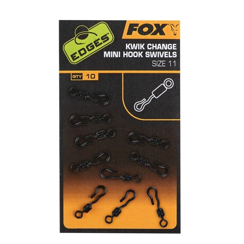 CAC763 Fox Kwik Change  Mini Hook Swivels size 1 1   10pz x  RIG CARP FISHING
