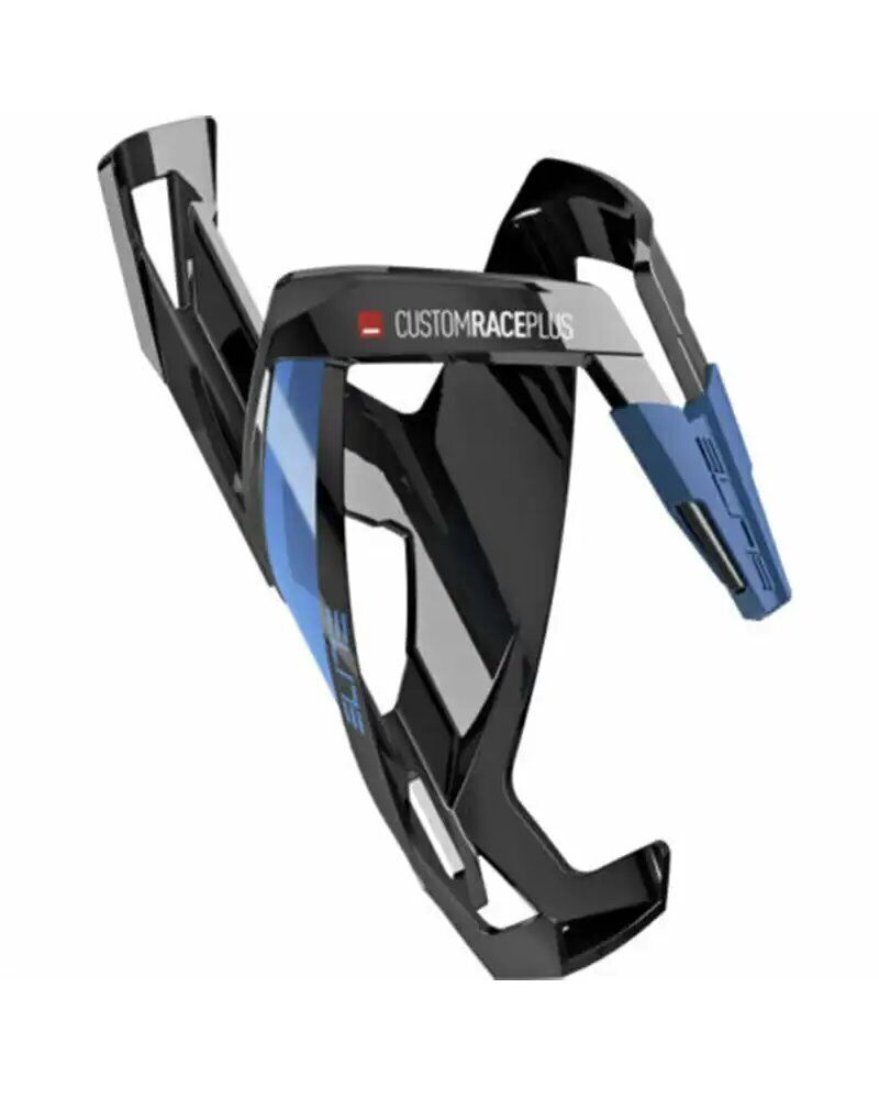 Elite Portaborraccia Custom Race Plus, Nero/Logo Blu (Lucido)
