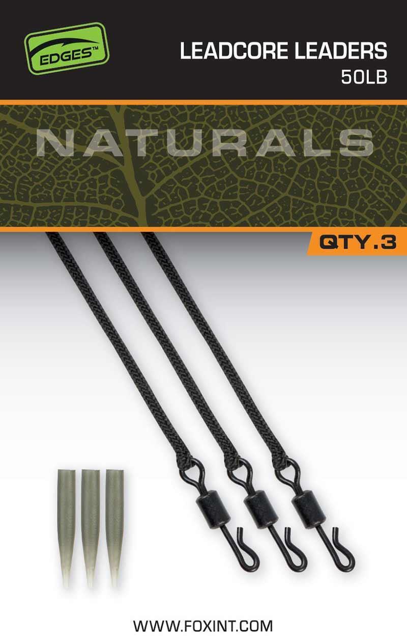 Fox Bordi Naturals Leadcore Leader/Attrezzatura Pesca Alla Carpa