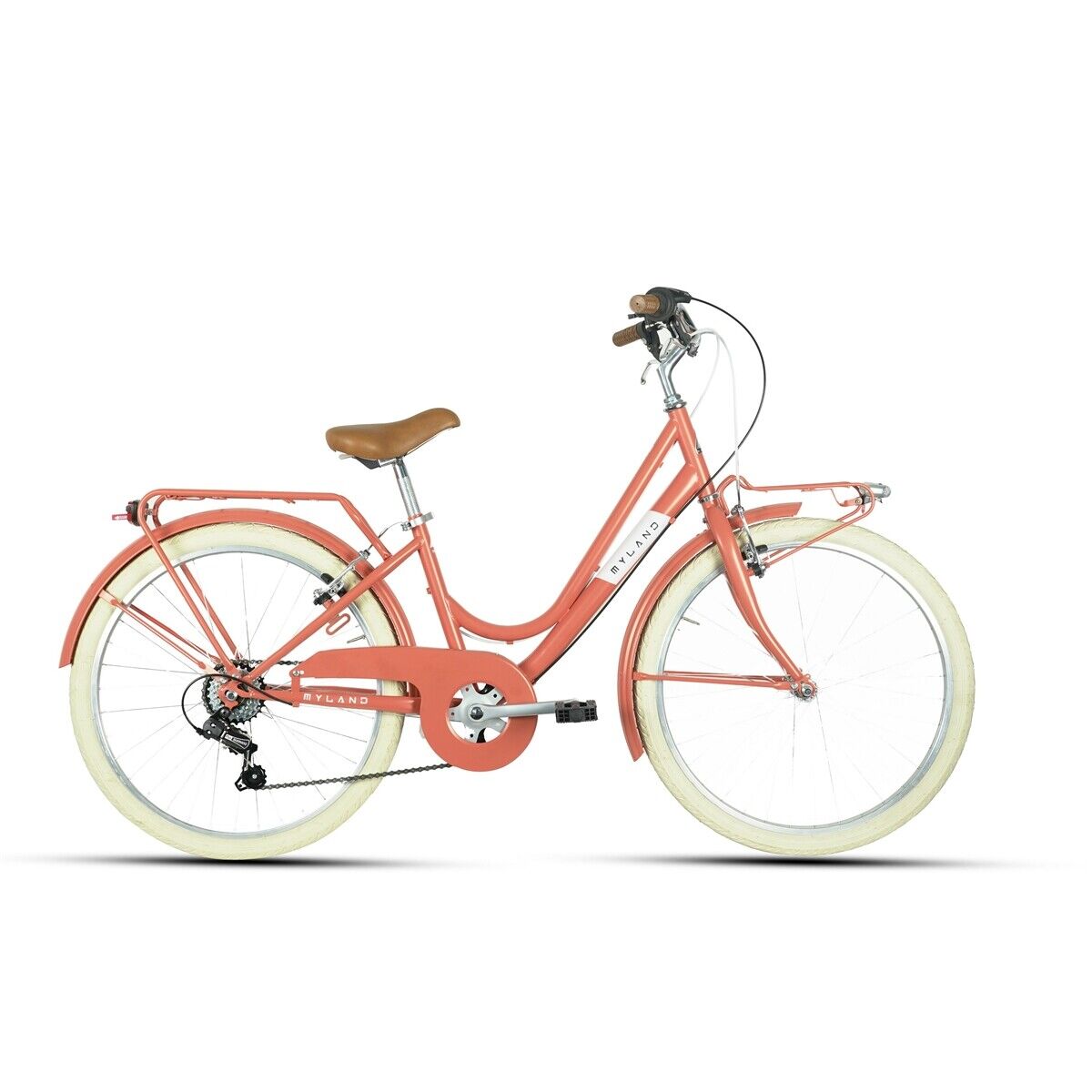 bicicletta kid 24.1 bambina 8-11 anni city 24 6v arancio MYLAND bici