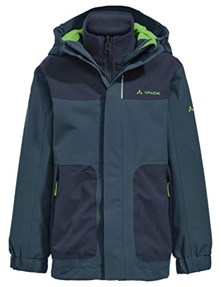 (TG. 92) VAUDE Kids Campfire 3in1 Jacket IV, Giacca Doppia. Bambini, Blu Acciaio