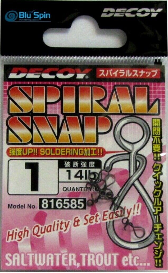 DECOY SPIRAL SNAP SALTWATER~FRESHWATER UP SOLDERING SIZE 1 - 14lbs JAPAN