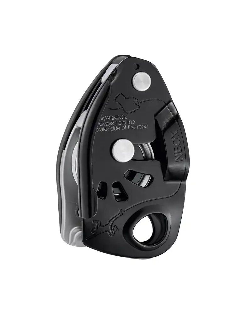 Petzl Neox Assicuratore con Bloccaggio Assistito, Nero