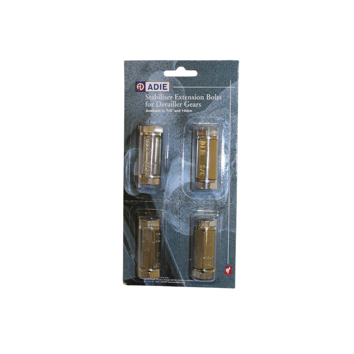 Weldtite Gear Extension Bolts for 3/8-inch and 10 mm Axles - by Weldtite