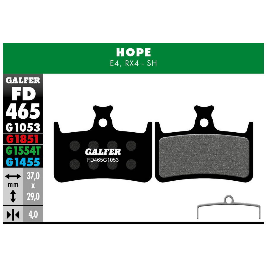 pastiglie mescola nera standard per hope e4 GALFER BIKE freni bici
