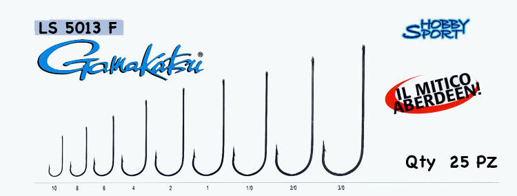 AMI GAMAKATSU SERIE LS-5013 F SIZE 6 ABERDEEN NERO SURFCASTING BUSTA 25 PZ