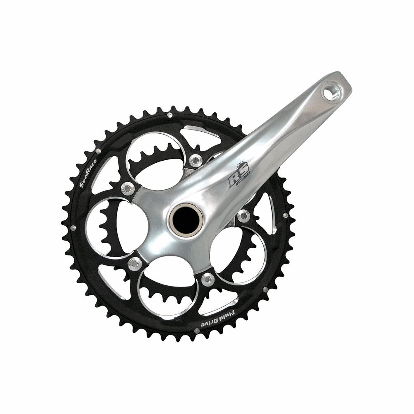 Guarnitura Road Compact 2X10v 50/34 Denti X 172,5Mm Nero/Argento Sunrace Bici