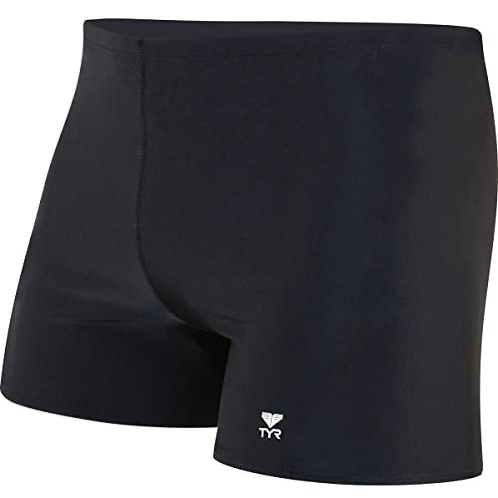 (TG. 38) TYR Sport Men' s Square Leg Short Swim Suit, Uomo, 401000, Black - NUOV
