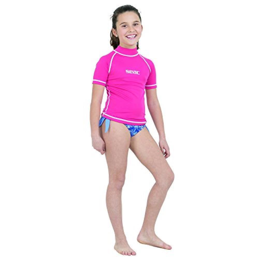 (TG. 5 anni) SEAC T-Sun Short, Maglia Protettiva per Snorkeling e Nuoto Anti UV