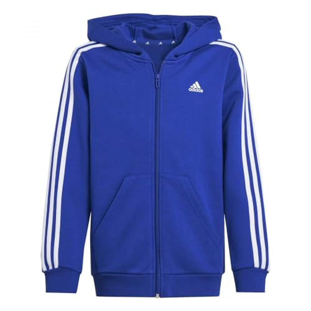 (TG. 7-8 anni) adidas Unisex Essentials 3-Stripes Fleece Fullzip Hoodie - Top da