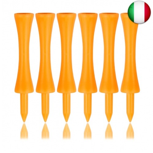 Castle Golf Tees Step Down in plastica 100 Count(Arancio,70mm)