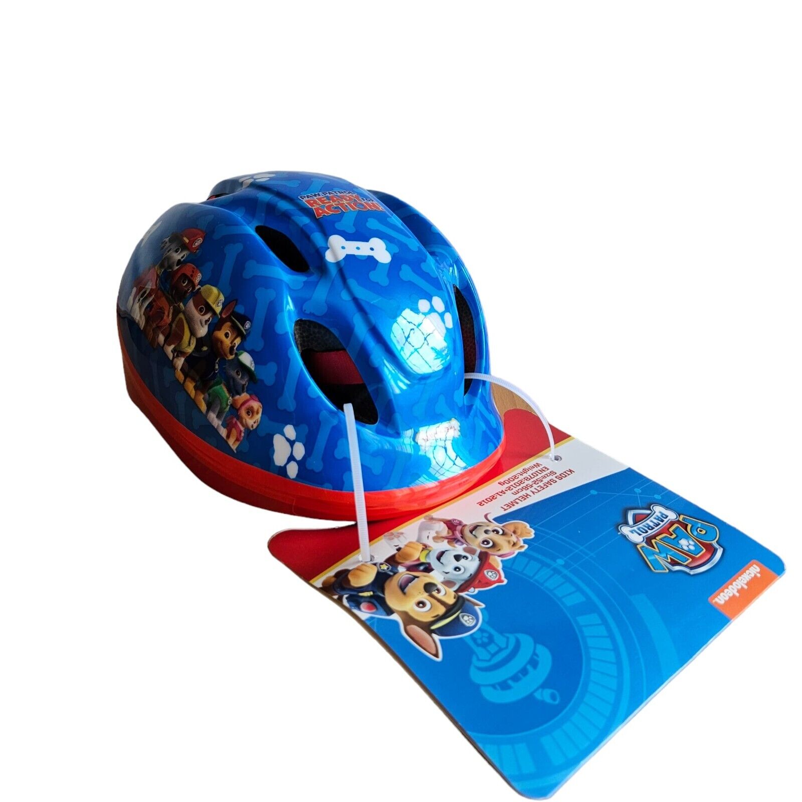 Casco per bambini Paw Patrol per bicicletta, pattini blu rosso 52-56 cm pattu...