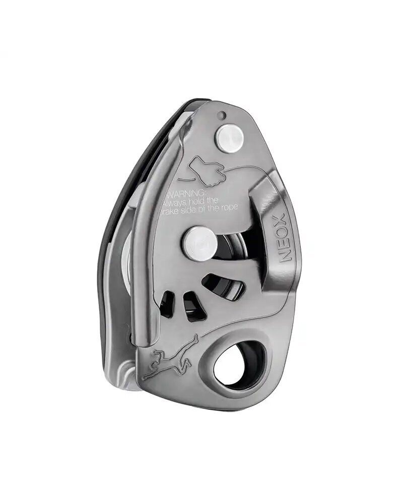 Petzl Neox Assicuratore con Bloccaggio Assistito, Grigio Chiaro