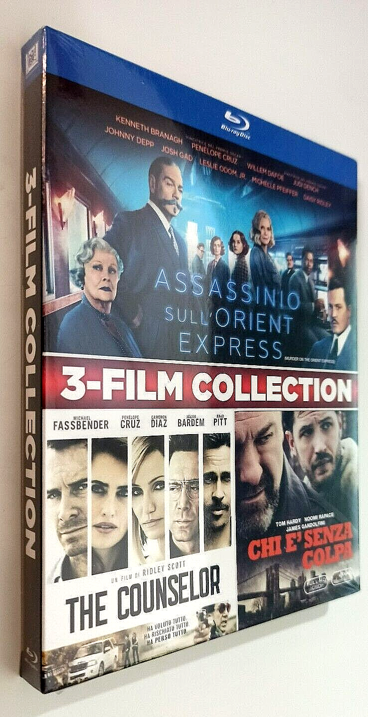 The Counselor + Chi e' senza colpa + Assassinio Orient Express - 3 Blu Ray Nuovo