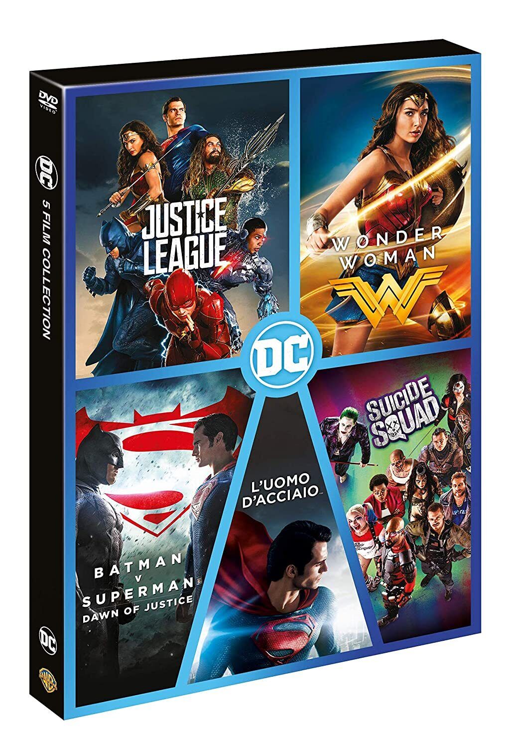 Dvd Justice League,Wonder Woman,Suicide Squad,L'Uomo D'Acciaio (3 Film DVD)