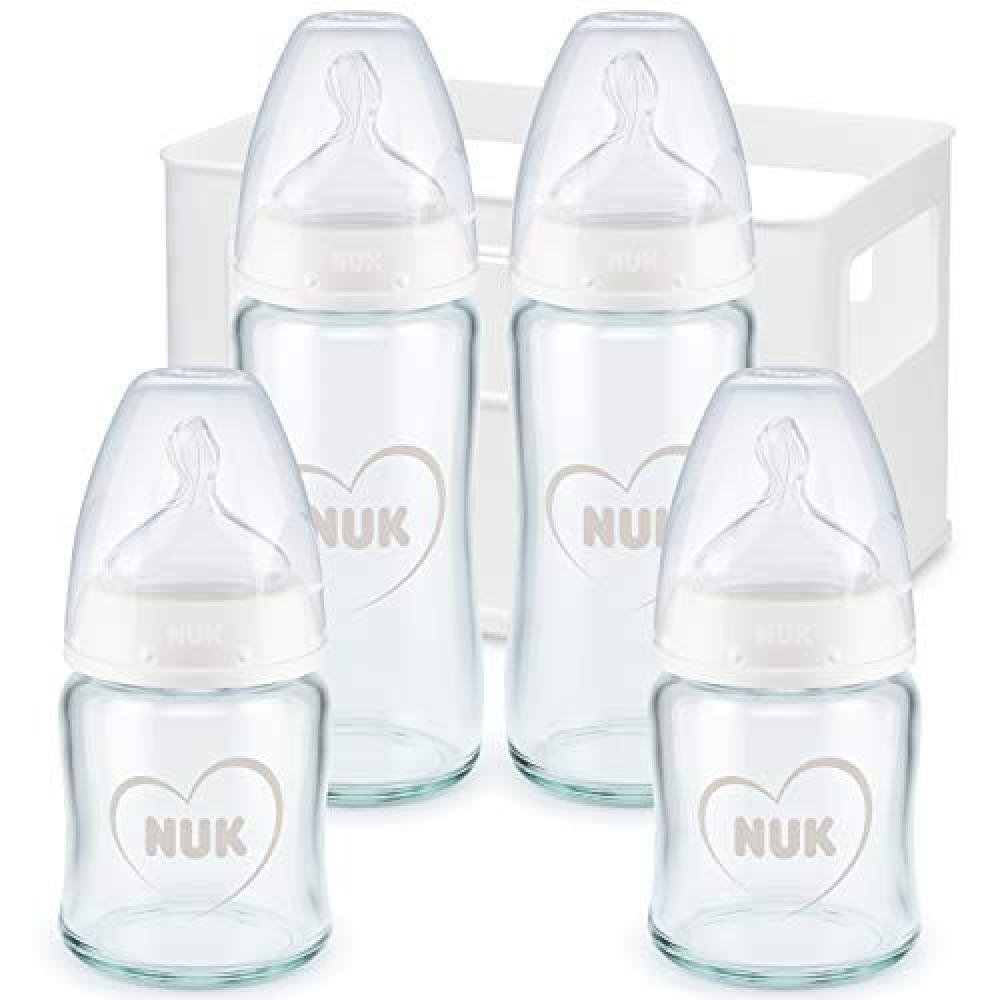 (TG. 4 Biberon in Vetro + Contenitore) NUK First Choice+ biberon in vetro Starte