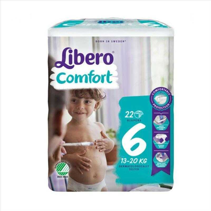 Libero Comfort Taglia 6 Pannolino Per Bambini Con Peso 13-20kg, 22 Pezzi