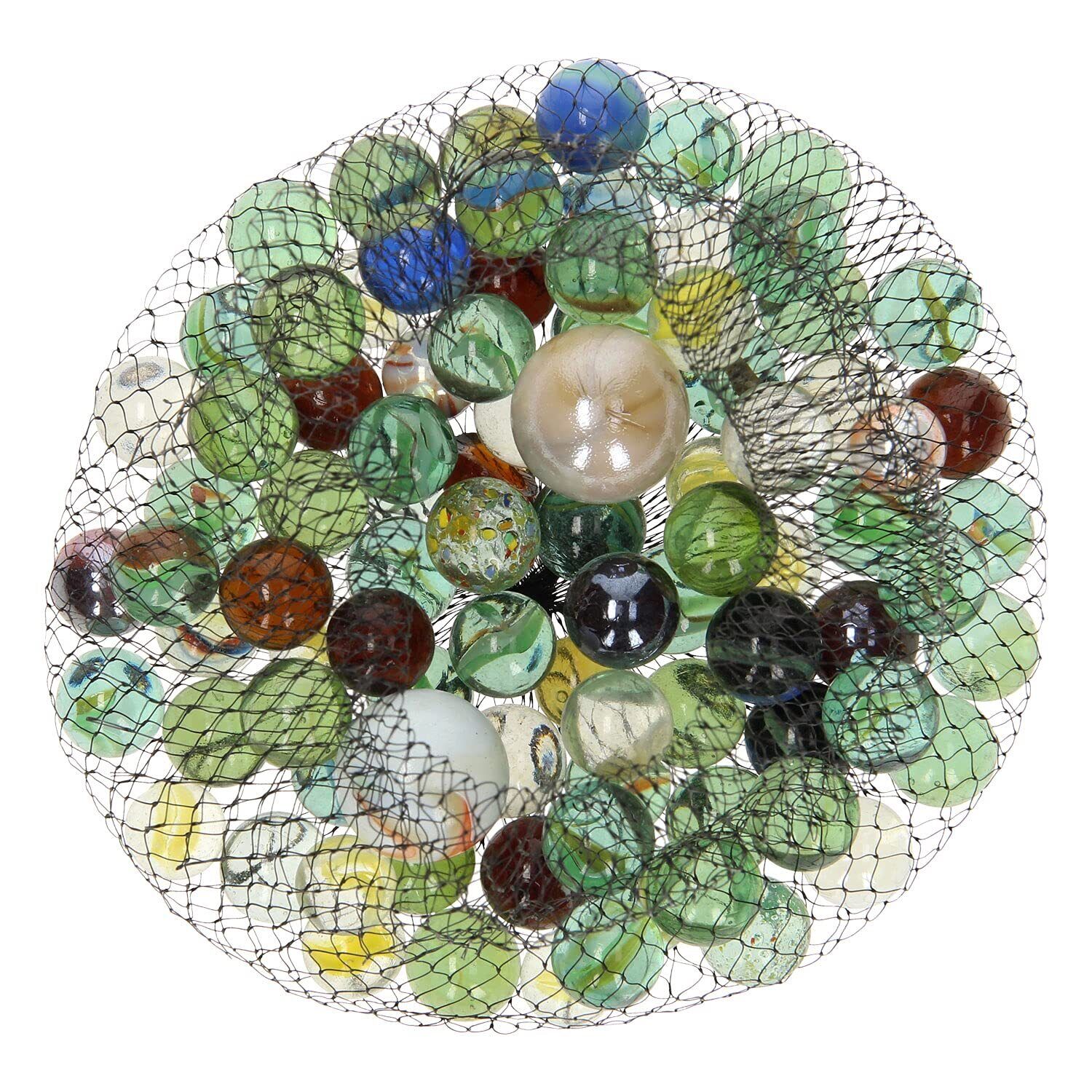 goki 63926 Glasmurmeln, 86 x 16 mm + 2 x 25 mm, mehrfarbig, 88-teilig (Farbe zuf