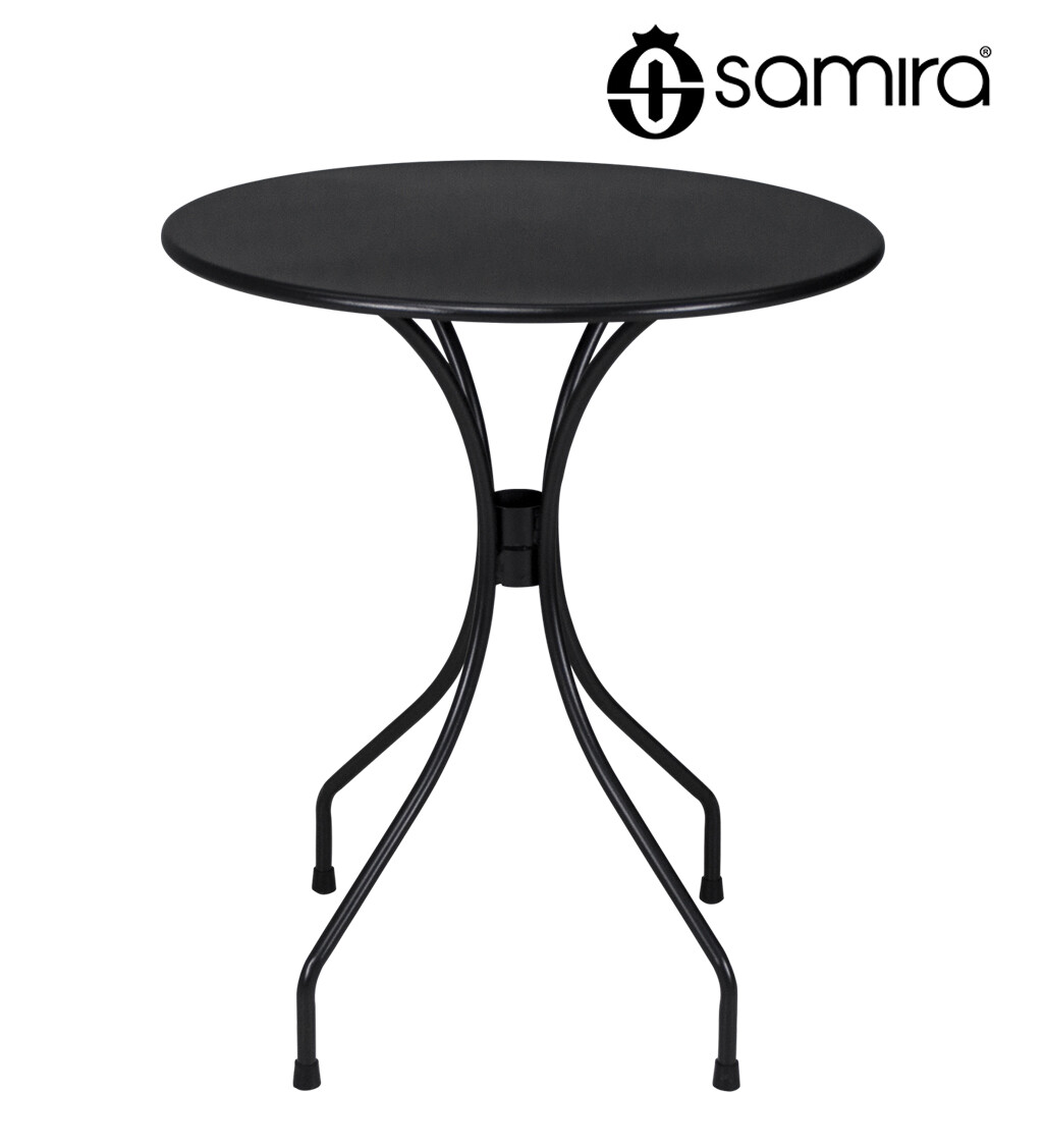 Tavolo bar rotondo 60 cm nero, tavolo da esterno mod. Rick