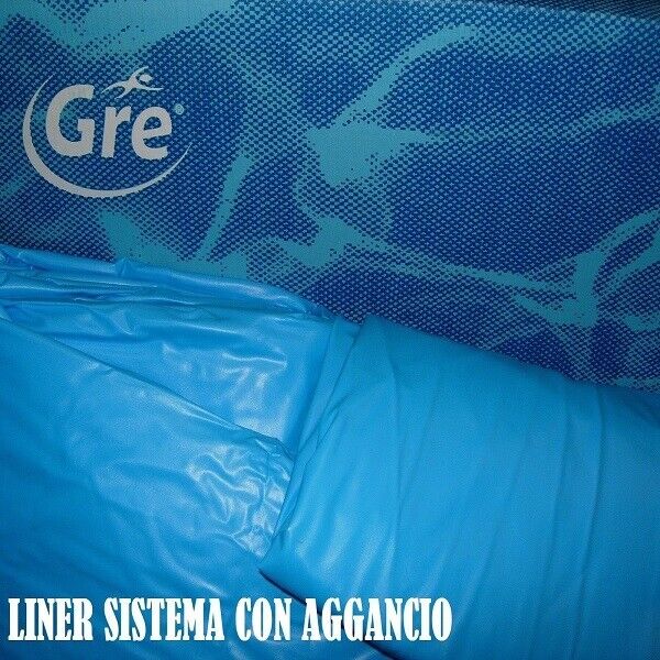 LINER PVC RICAMBIO PISCINA GRE ROTONDA CM 550 X 120 H CM COLORE AZZURRO AGGANCIO