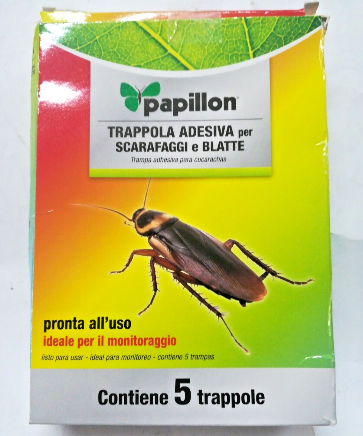 INSETTICIDA ADESIVO Trappola PER SCARAFAGGI E BLATTE PAPILLON 97943