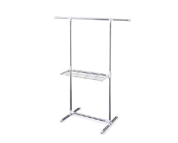Iris Ohyama, Wäscheständer, Teleskop-Kleiderschrank, 2 Etagen, Breite 78-120 cm,